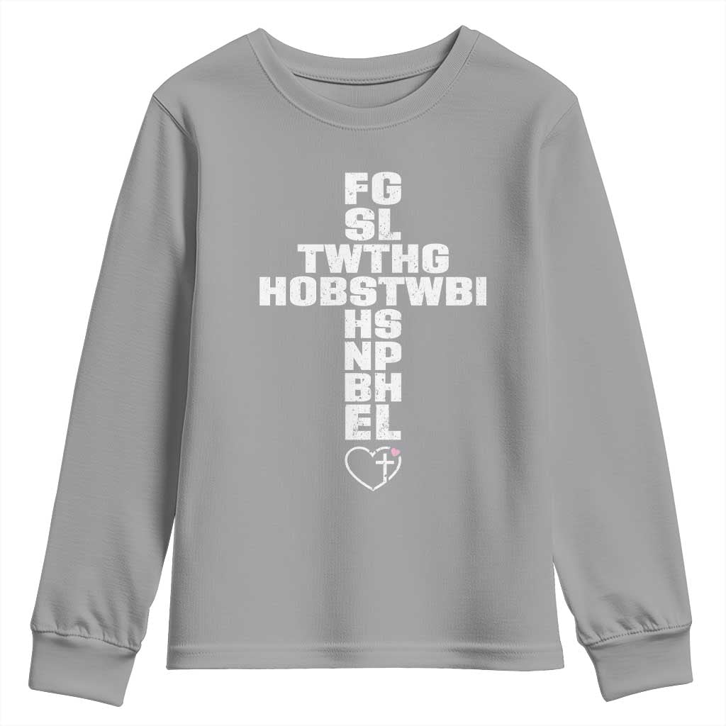 For God So Loved The World John 3 16 Acronym Christian Cross Youth Sweatshirt Faith Statement Inspirational Religious Gift