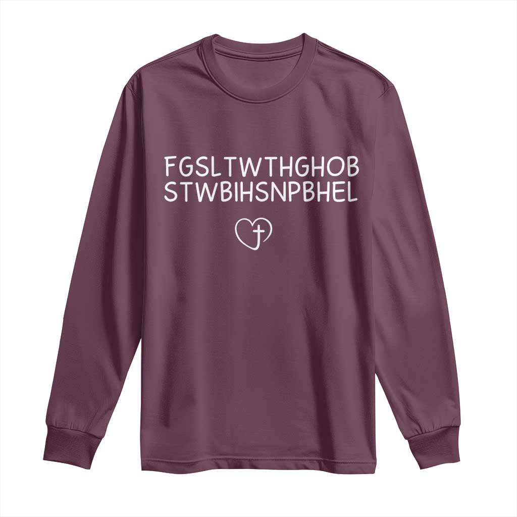 For God So Loved The World John 3 16 Christian Acronym Long Sleeve Shirt Subtle Faith Inspirational Believer Gift