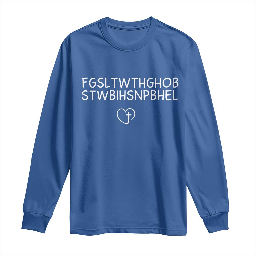 For God So Loved The World John 3 16 Christian Acronym Long Sleeve Shirt Subtle Faith Inspirational Believer Gift