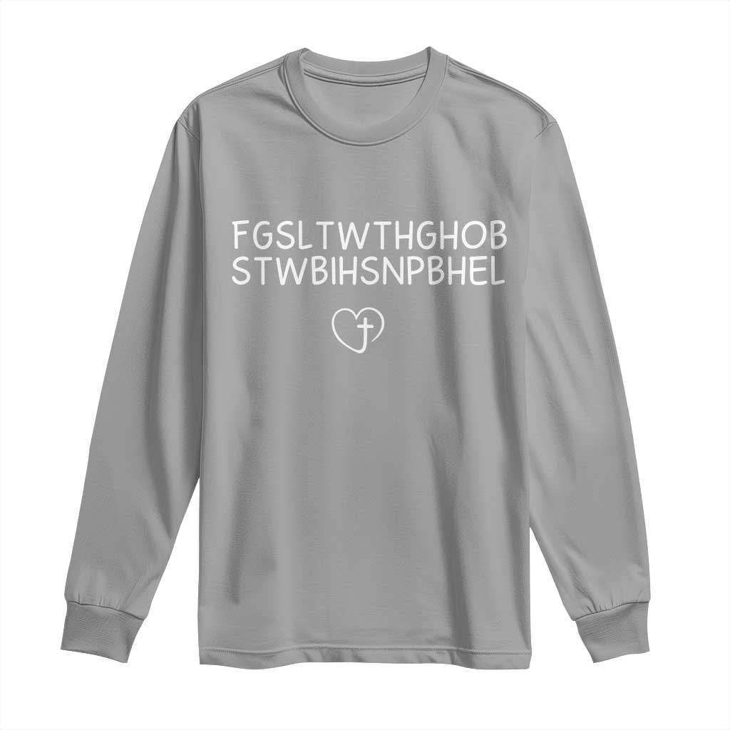 For God So Loved The World John 3 16 Christian Acronym Long Sleeve Shirt Subtle Faith Inspirational Believer Gift