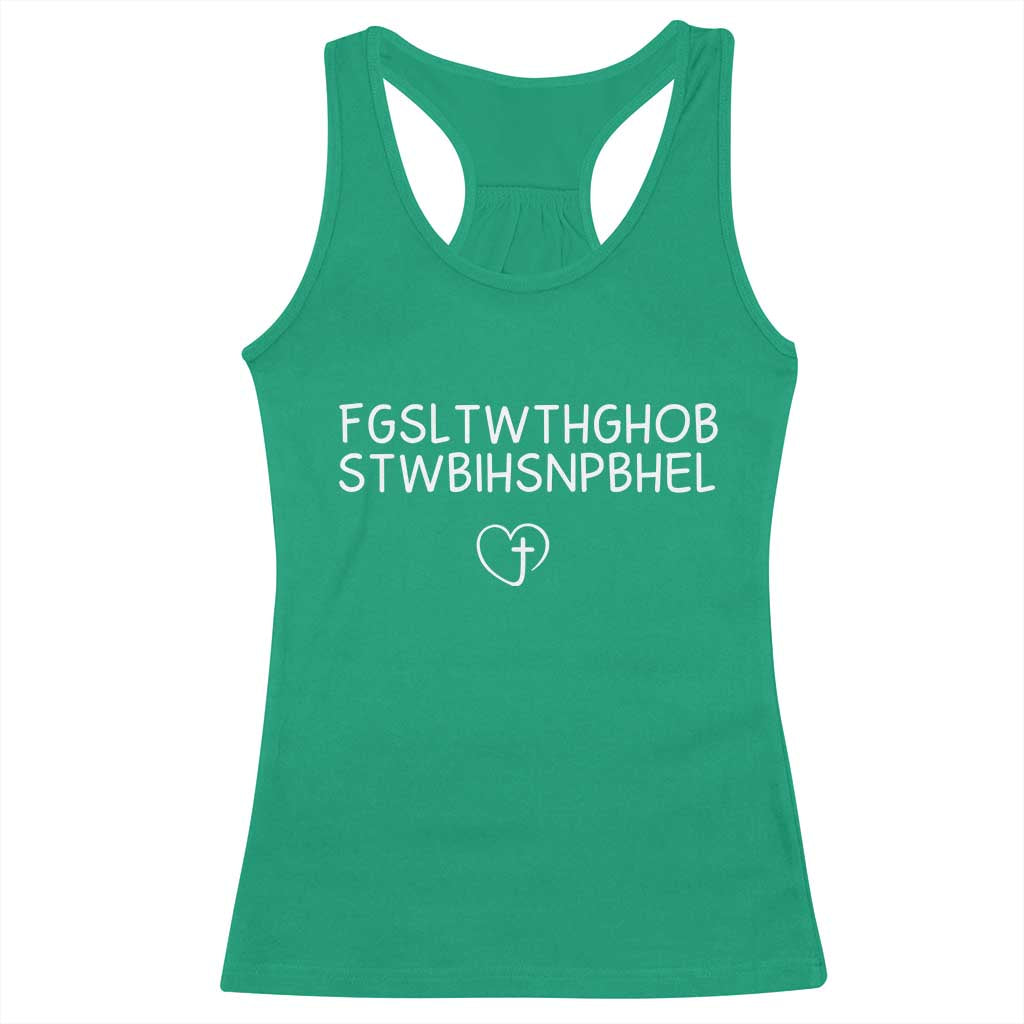 For God So Loved The World John 3 16 Christian Acronym Racerback Tank Top Subtle Faith Inspirational Believer Gift