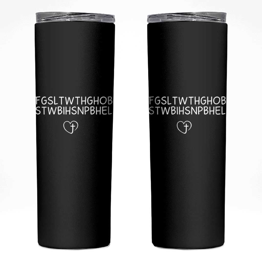 For God So Loved The World John 3 16 Christian Acronym Skinny Tumbler Subtle Faith Inspirational Believer Gift