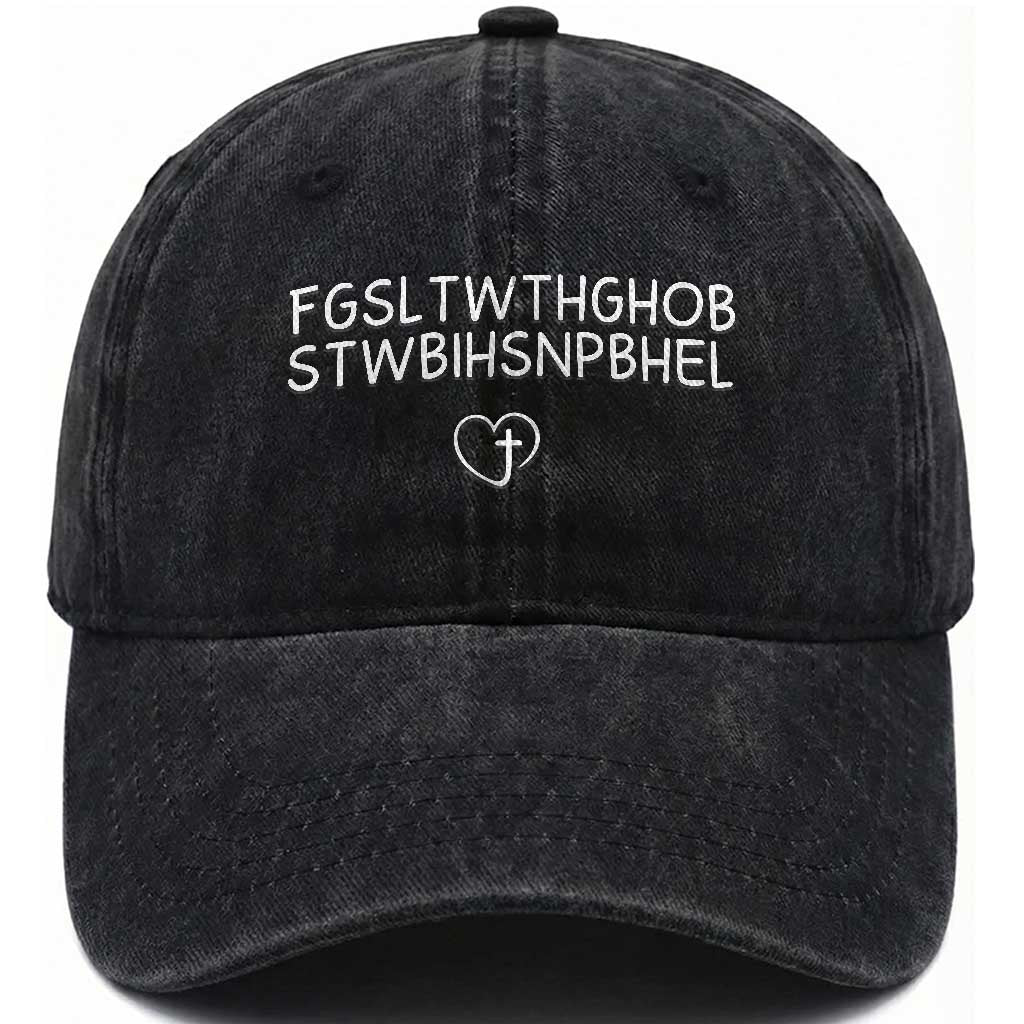 For God So Loved The World John 3 16 Christian Acronym Washed Cotton Baseball Cap Subtle Faith Inspirational Believer Gift