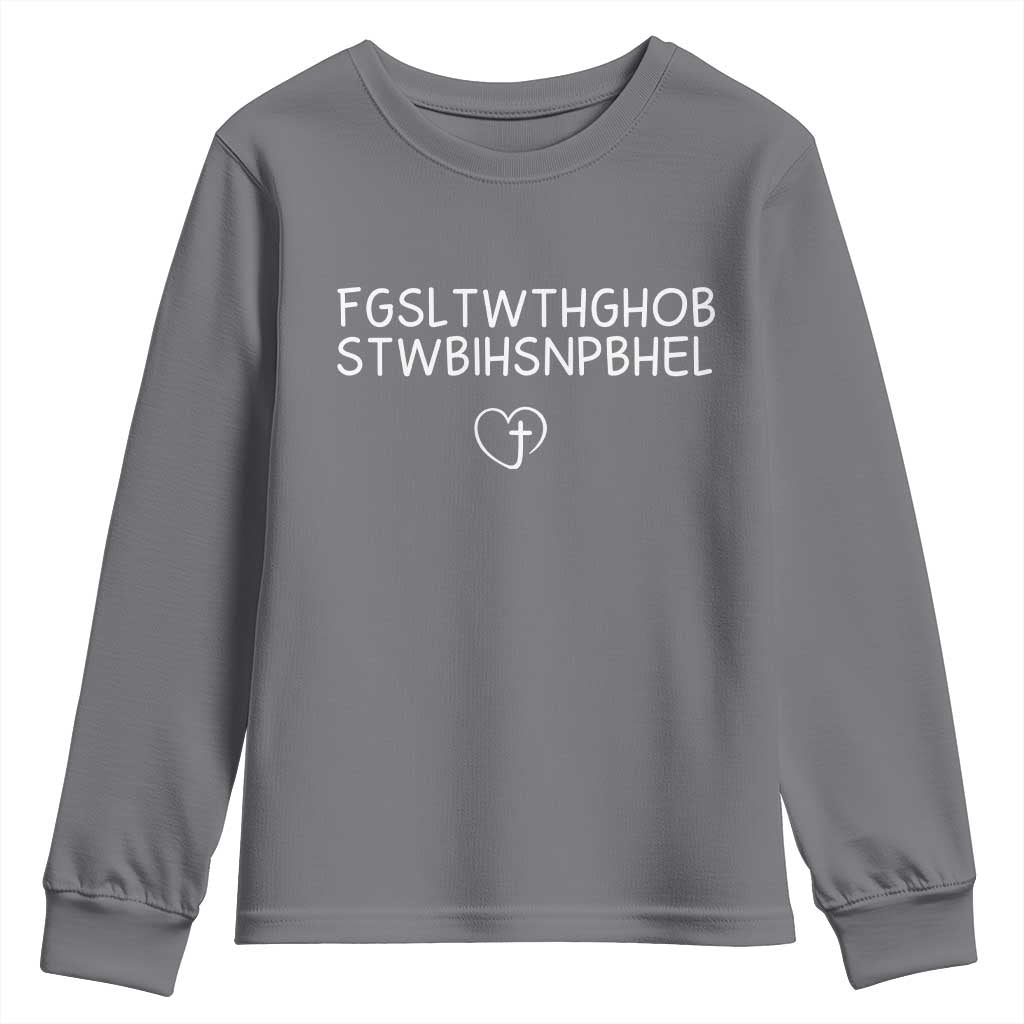 For God So Loved The World John 3 16 Christian Acronym Youth Sweatshirt Subtle Faith Inspirational Believer Gift