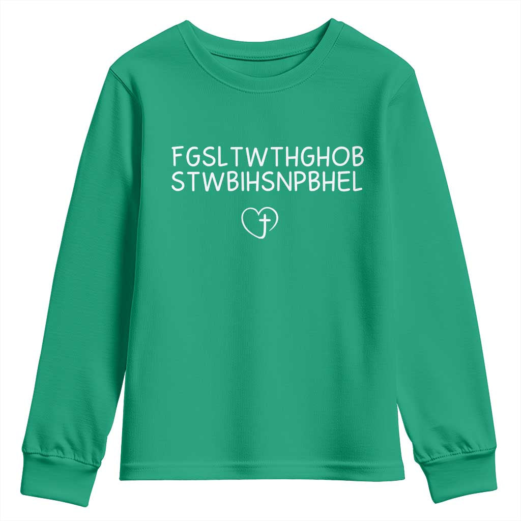 For God So Loved The World John 3 16 Christian Acronym Youth Sweatshirt Subtle Faith Inspirational Believer Gift