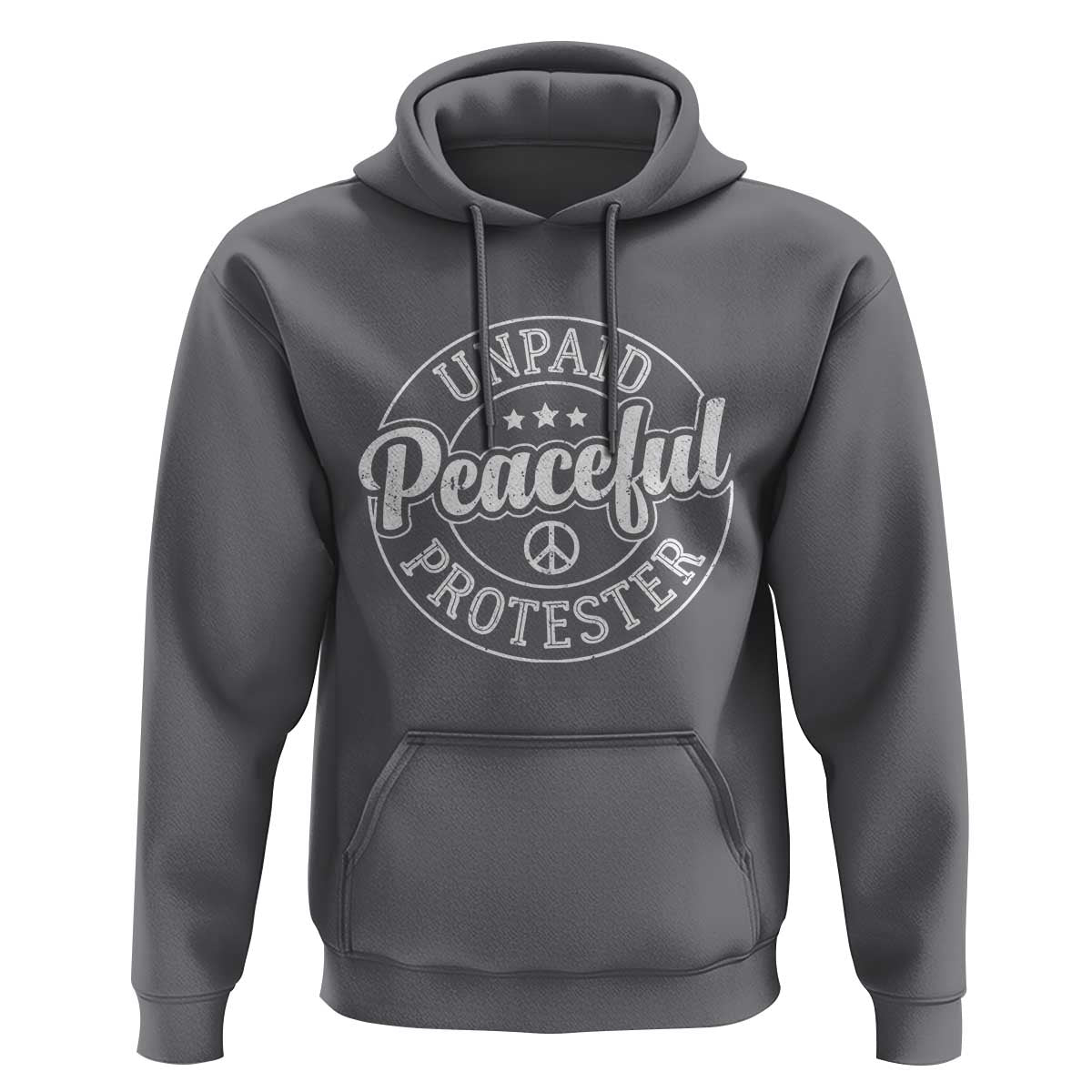 Unpaid Peaceful Protester Vintage Badge Hoodie Retro Script Typography Activist