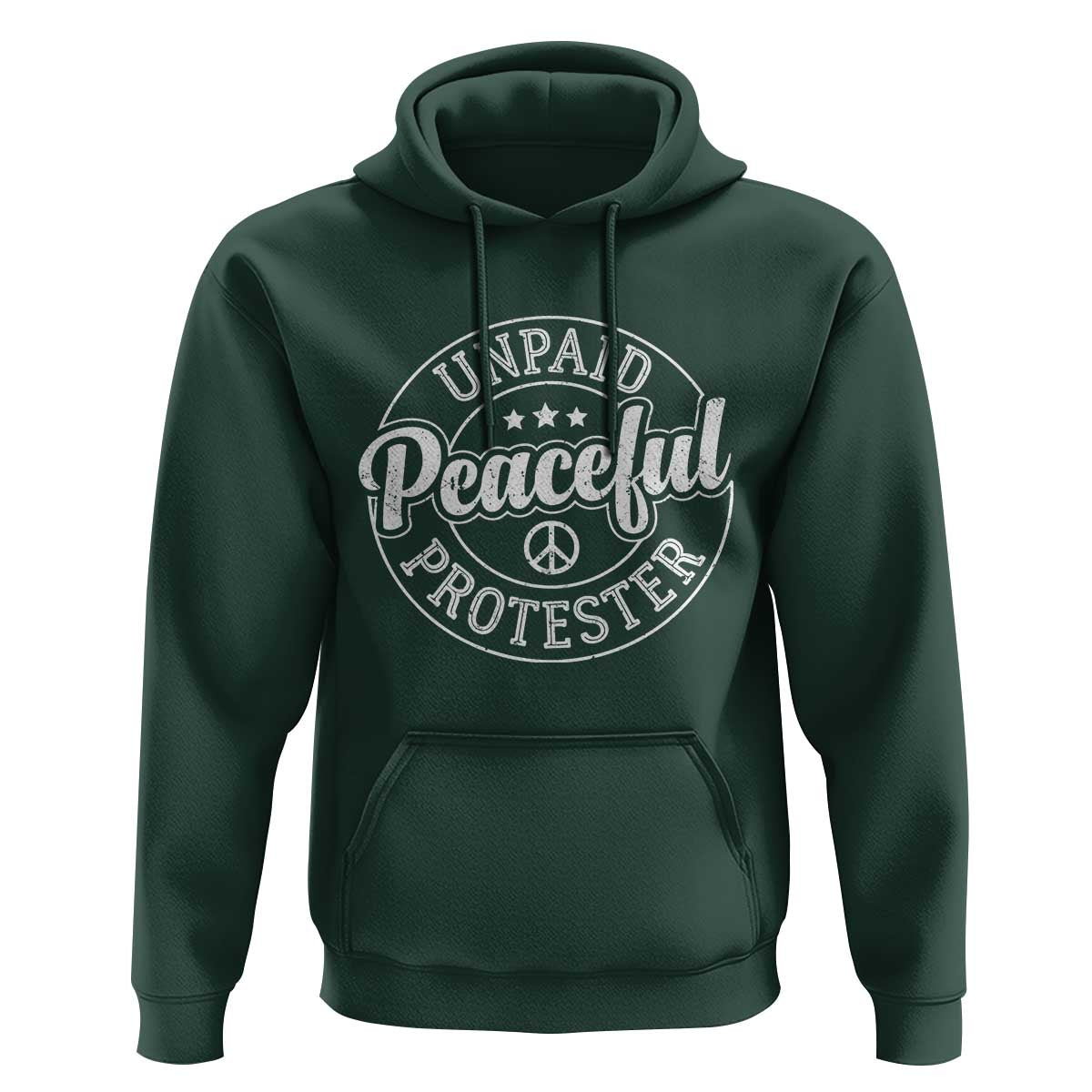 Unpaid Peaceful Protester Vintage Badge Hoodie Retro Script Typography Activist