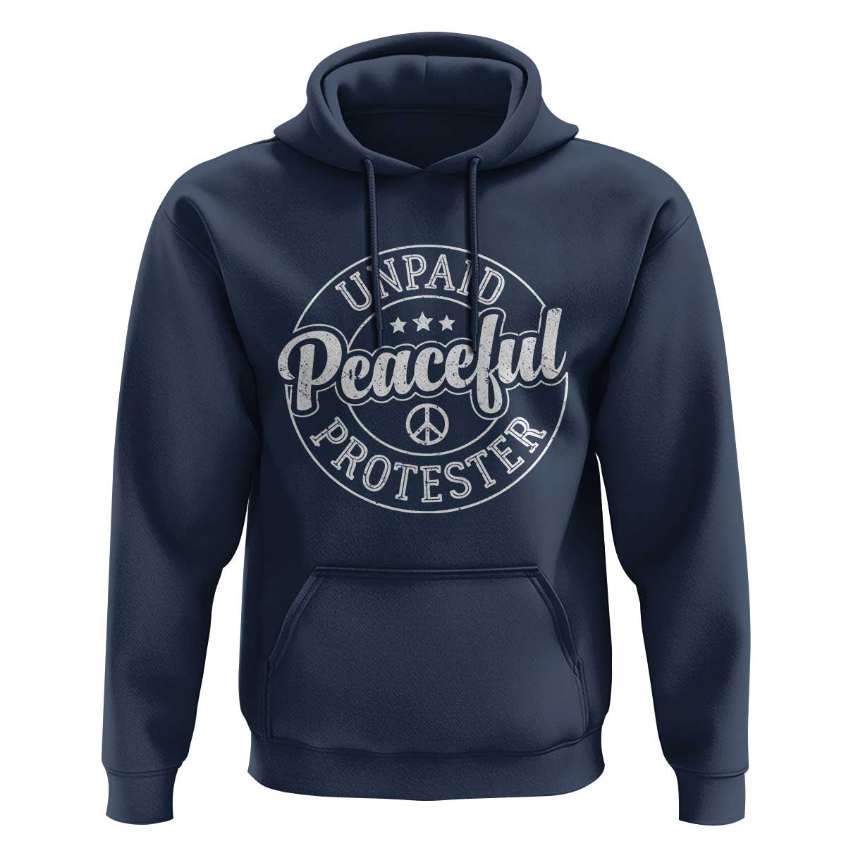 Unpaid Peaceful Protester Vintage Badge Hoodie Retro Script Typography Activist