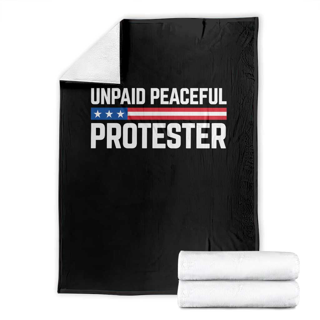 Unpaid Peaceful Protester Patriotic Stripe Throw Blanket American Flag Activist