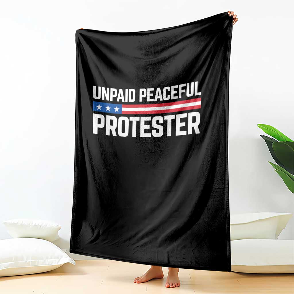 Unpaid Peaceful Protester Patriotic Stripe Throw Blanket American Flag Activist