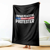 Unpaid Peaceful Protester Patriotic Stripe Throw Blanket American Flag Activist