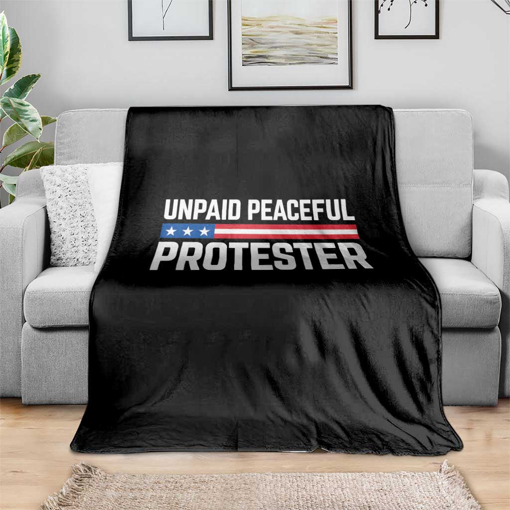 Unpaid Peaceful Protester Patriotic Stripe Throw Blanket American Flag Activist