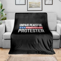 Unpaid Peaceful Protester Patriotic Stripe Throw Blanket American Flag Activist