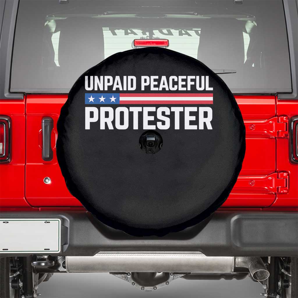 Unpaid Peaceful Protester Patriotic Stripe Spare Tire Cover American Flag Activist