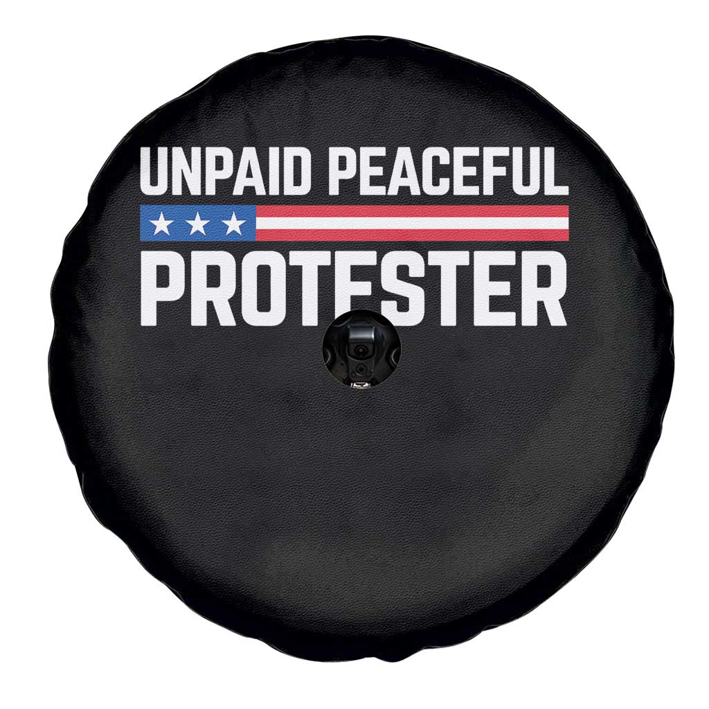 Unpaid Peaceful Protester Patriotic Stripe Spare Tire Cover American Flag Activist