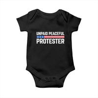 Unpaid Peaceful Protester Patriotic Stripe Baby Onesie American Flag Activist