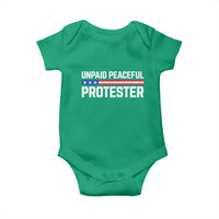 Unpaid Peaceful Protester Patriotic Stripe Baby Onesie American Flag Activist