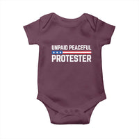 Unpaid Peaceful Protester Patriotic Stripe Baby Onesie American Flag Activist