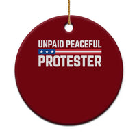 Unpaid Peaceful Protester Patriotic Stripe Ceramic Ornament American Flag Activist