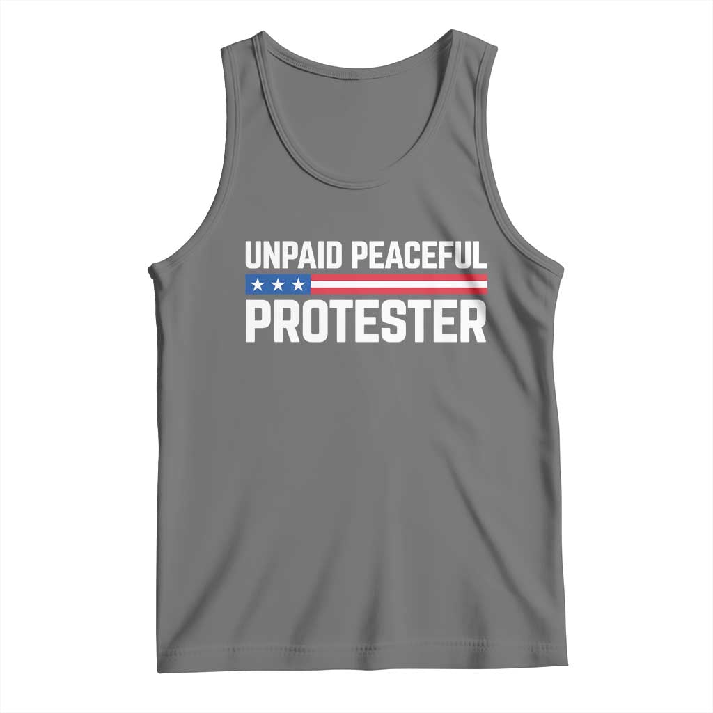 Unpaid Peaceful Protester Patriotic Stripe Tank Top American Flag Activist