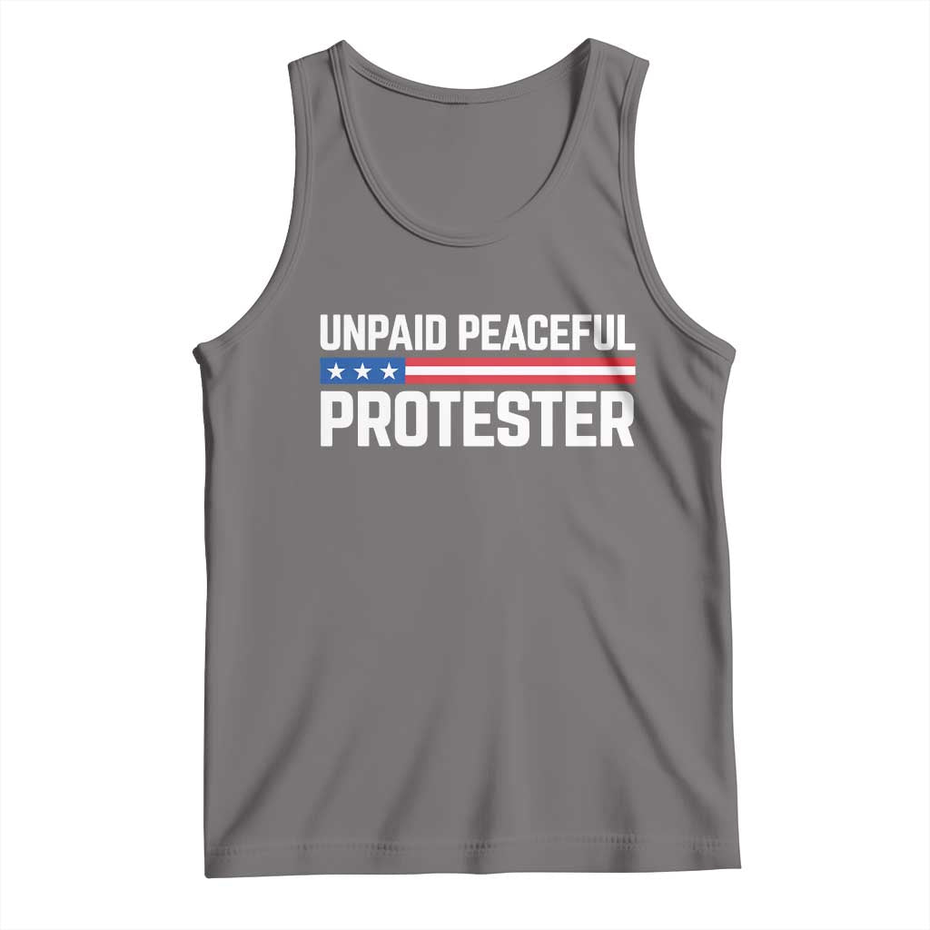 Unpaid Peaceful Protester Patriotic Stripe Tank Top American Flag Activist