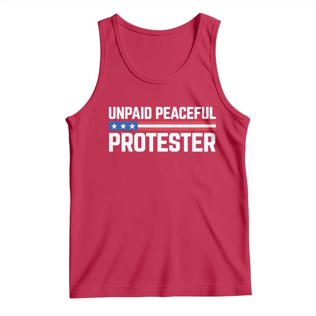 Unpaid Peaceful Protester Patriotic Stripe Tank Top American Flag Activist