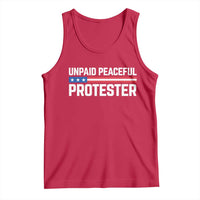 Unpaid Peaceful Protester Patriotic Stripe Tank Top American Flag Activist