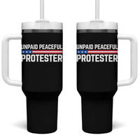 Unpaid Peaceful Protester Patriotic Stripe Tumbler With Handle American Flag Activist
