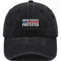 Unpaid Peaceful Protester Patriotic Stripe Washed Cotton Baseball Cap American Flag Activist