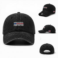 Unpaid Peaceful Protester Patriotic Stripe Washed Cotton Baseball Cap American Flag Activist