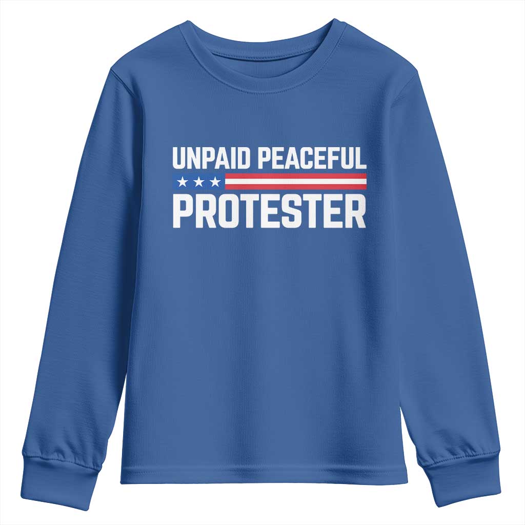 Unpaid Peaceful Protester Patriotic Stripe Youth Sweatshirt American Flag Activist