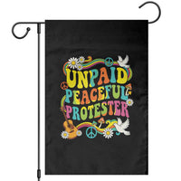 Unpaid Peaceful Protester Retro Hippie Rainbow Garden Flag Flower Power Peace Activist