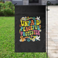 Unpaid Peaceful Protester Retro Hippie Rainbow Garden Flag Flower Power Peace Activist