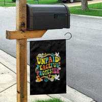 Unpaid Peaceful Protester Retro Hippie Rainbow Garden Flag Flower Power Peace Activist