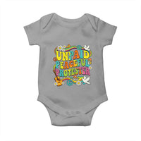 Unpaid Peaceful Protester Retro Hippie Rainbow Baby Onesie Flower Power Peace Activist