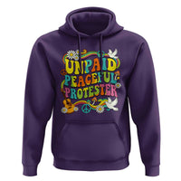 Unpaid Peaceful Protester Retro Hippie Rainbow Hoodie Flower Power Peace Activist
