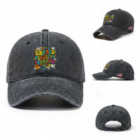 Unpaid Peaceful Protester Retro Hippie Rainbow Washed Cotton Baseball Cap Flower Power Peace Activist