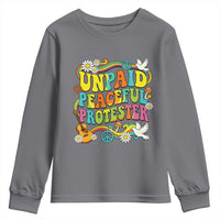 Unpaid Peaceful Protester Retro Hippie Rainbow Youth Sweatshirt Flower Power Peace Activist
