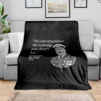 Funny Vintage Ship Captain Saying Throw Blanket No One Remembers the Icebergs You Did Not Hit Dark Humor