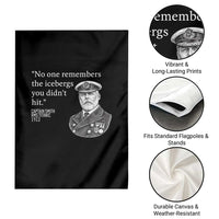 Funny Vintage Ship Captain Saying Garden Flag No One Remembers the Icebergs You Did Not Hit Dark Humor