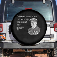 Funny Vintage Ship Captain Saying Spare Tire Cover No One Remembers the Icebergs You Did Not Hit Dark Humor