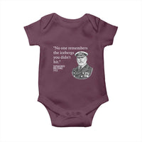 Funny Vintage Ship Captain Saying Baby Onesie No One Remembers the Icebergs You Did Not Hit Dark Humor
