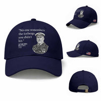 Funny Vintage Ship Captain Saying Baseball Cap No One Remembers the Icebergs You Did Not Hit Dark Humor
