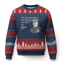 Funny Vintage Ship Captain Saying Ugly Christmas Sweater No One Remembers the Icebergs You Did Not Hit Dark Humor