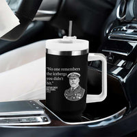 Funny Vintage Ship Captain Saying Tumbler With Handle No One Remembers the Icebergs You Did Not Hit Dark Humor