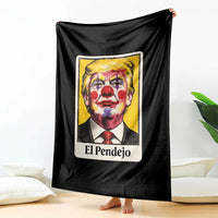 El Pendejo Clown Portrait Satire Throw Blanket Bold Political Humor Vintage Caricature