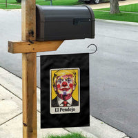 El Pendejo Clown Portrait Satire Garden Flag Bold Political Humor Vintage Caricature