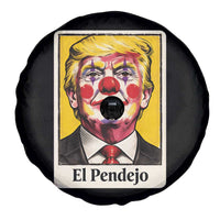 El Pendejo Clown Portrait Satire Spare Tire Cover Bold Political Humor Vintage Caricature