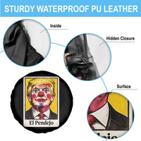 El Pendejo Clown Portrait Satire Spare Tire Cover Bold Political Humor Vintage Caricature