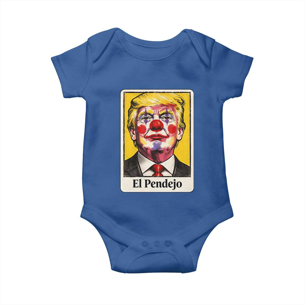 El Pendejo Clown Portrait Satire Baby Onesie Bold Political Humor Vintage Caricature